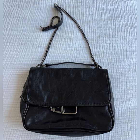 Zara Handbags - ZARA Black Quilted Crossbody Bag Chain Strap Detachable Adjustable Silver HW